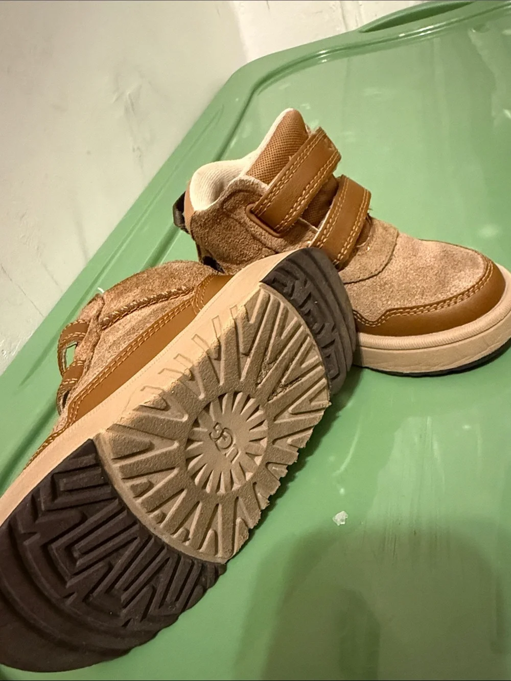 UGG Tan Brown Toddler Velcro Walker Shoes